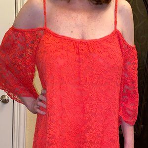 NWT Women's Lace 3/4 Bell Sleeve Dress by Jody, Size L